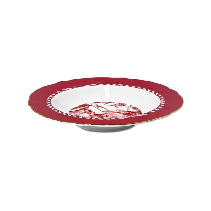 Baci Milano Set di 6 piatti fondi Le Rouge in porcellana