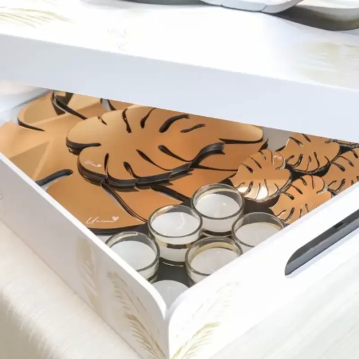 Unicae Set da tavola Box Gold con sottopiatti e segnaposto