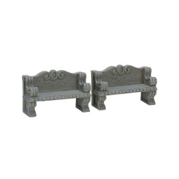 Lemax Stone Bench 74612 set di 2 panchine in pietra