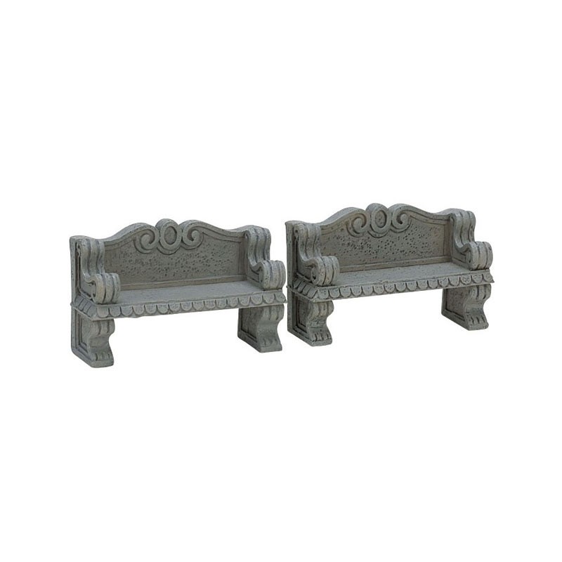 Lemax Stone Bench Set of 2 - Set 2 Panchine in Pietra in Resina - Cod. 74612
