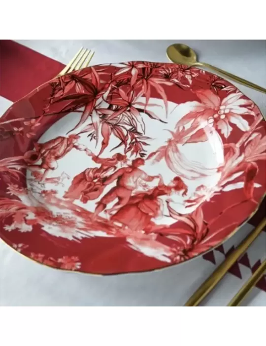 SET 6 PIATTI PIANI DIAM 28 - LE ROUGE 