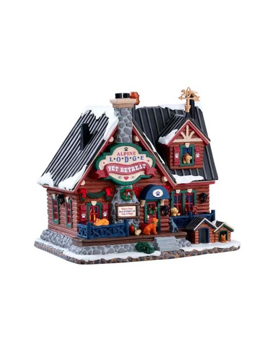 Lemax Alpine Lodge Pet Retreat - Chalet Svizzero Illuminato in Porcellana - Cod. 75255