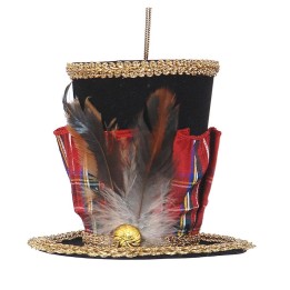 Vetur Cappello decorativo nero e rosso alto 11,5 cm