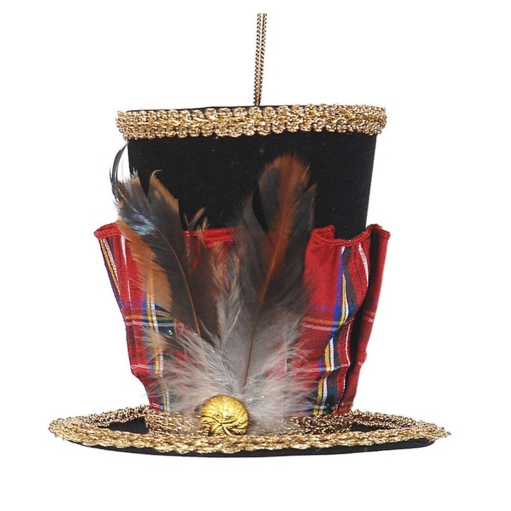 Vetur Cappello decorativo nero e rosso alto 11,5 cm