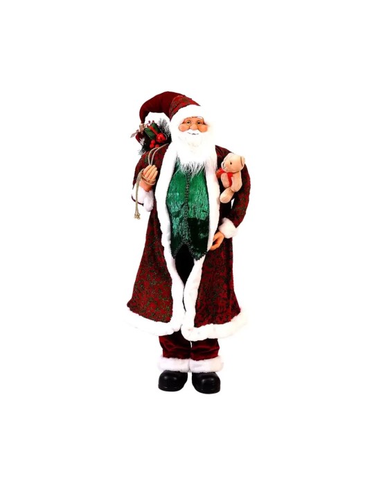 BABBO NATALE C/REGALI E ORSO BURGUNDY E VERDE
