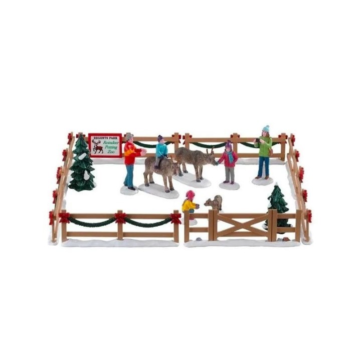 Lemax Reindeer Petting Zoo 93434 set di 17 pezzi