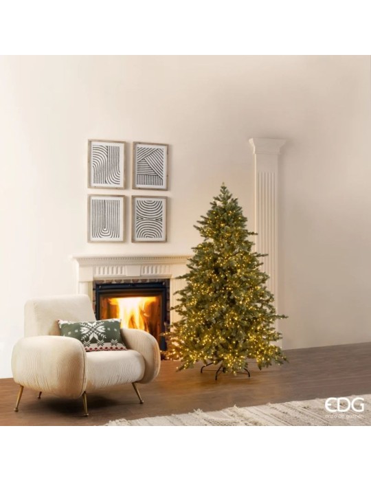 Albero di Natale Pino Argentato H 180 cm con 3.000 Mini LED – EDG Enzo De Gasperi