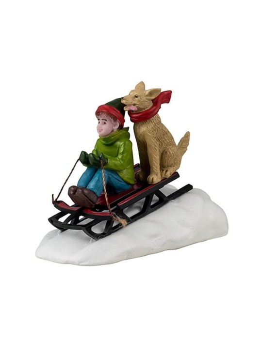 Lemax Doggone Downhill Sledding - Personaggi Natalizi Decorativi in Resina (cm 4,8h)