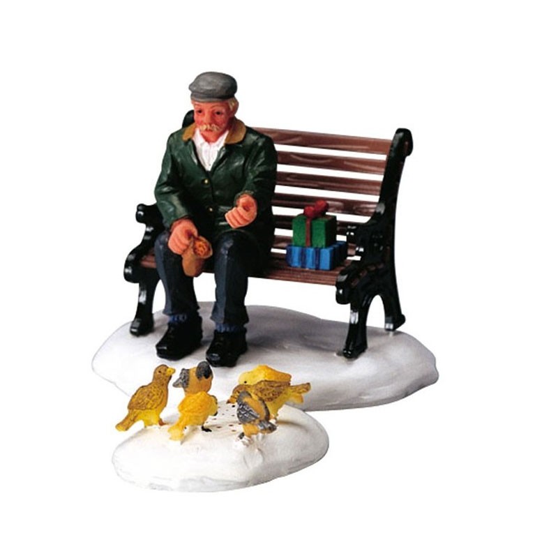 Lemax Feeding Pigeons - Set di 2 Personaggi in Poliresina Cod. 42905