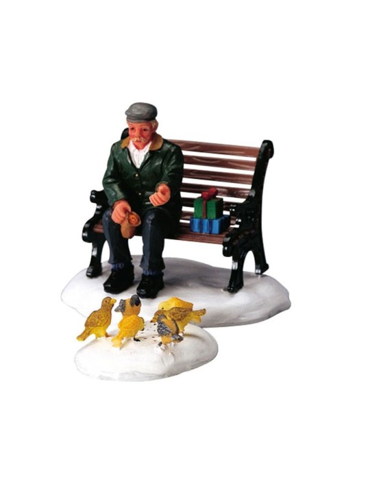 Lemax Feeding Pigeons - Set di 2 Personaggi in Poliresina Cod. 42905