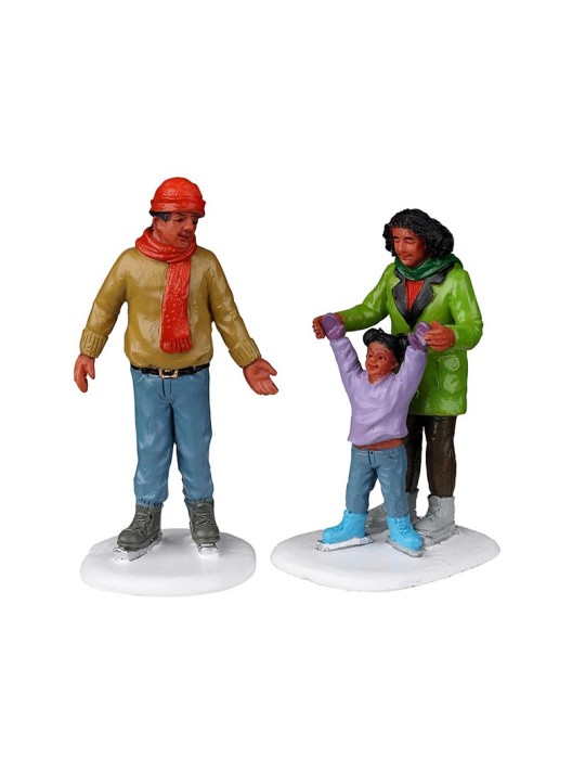 Lemax Family Ice Follies 22125 – Set di 2 Statuine in Resina Collezione Vail Village