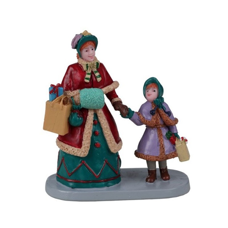 Lemax Holiday Shopping With Mum 22142 – Statuina in Resina Collezione Caddington Village