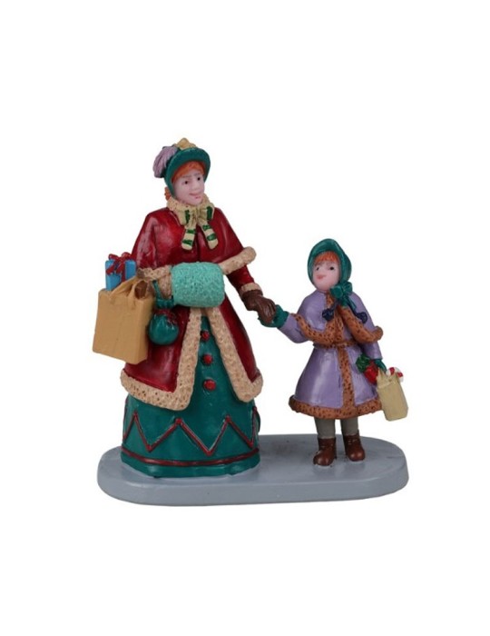 Lemax Holiday Shopping With Mum 22142 – Statuina in Resina Collezione Caddington Village