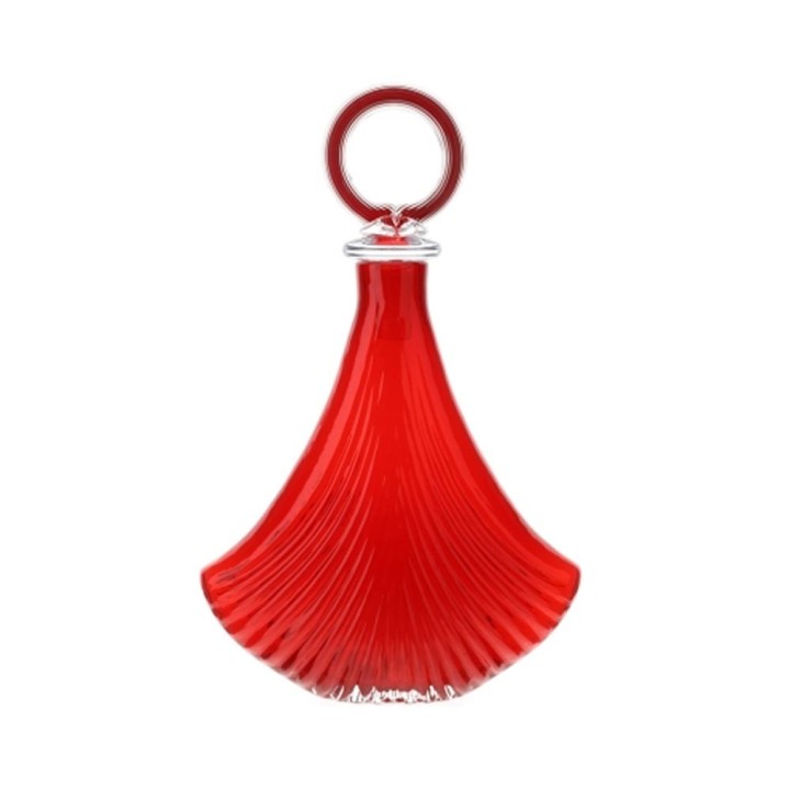 Hervit Bottiglia in vetro Shell rossa 33 × 12 cm alta 51 cm