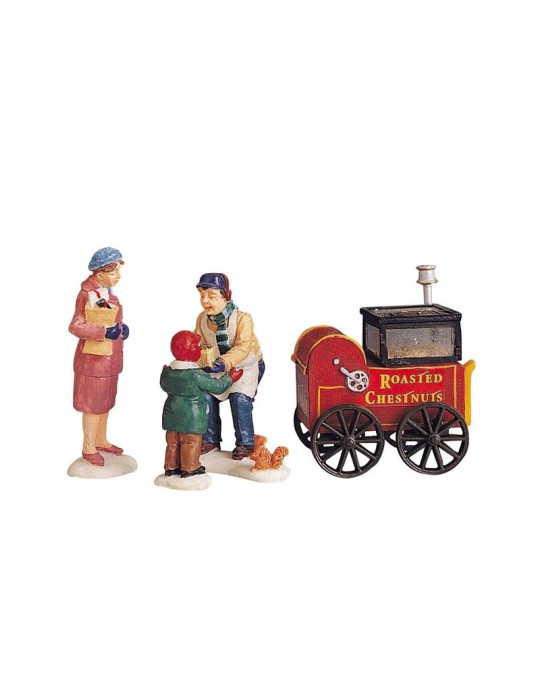 Set 4 Personaggi Lemax Roasted Chestnut Stand - Il Venditore di Castagne