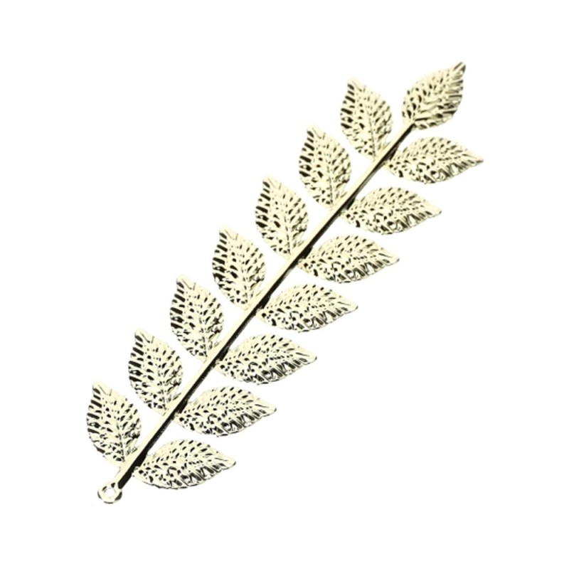 RAMETTO 15 FOGLIE MET.CROMO ORO 10,5CM