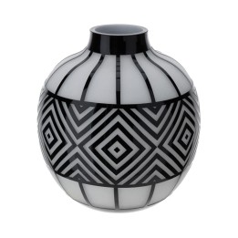 Hervit Vaso in vetro Cage bianco satinato Ø 27 cm alto 28 cm