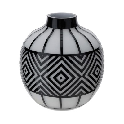 VASO VETRO CAGE SAT.BIANCO DIA.27XH28CM