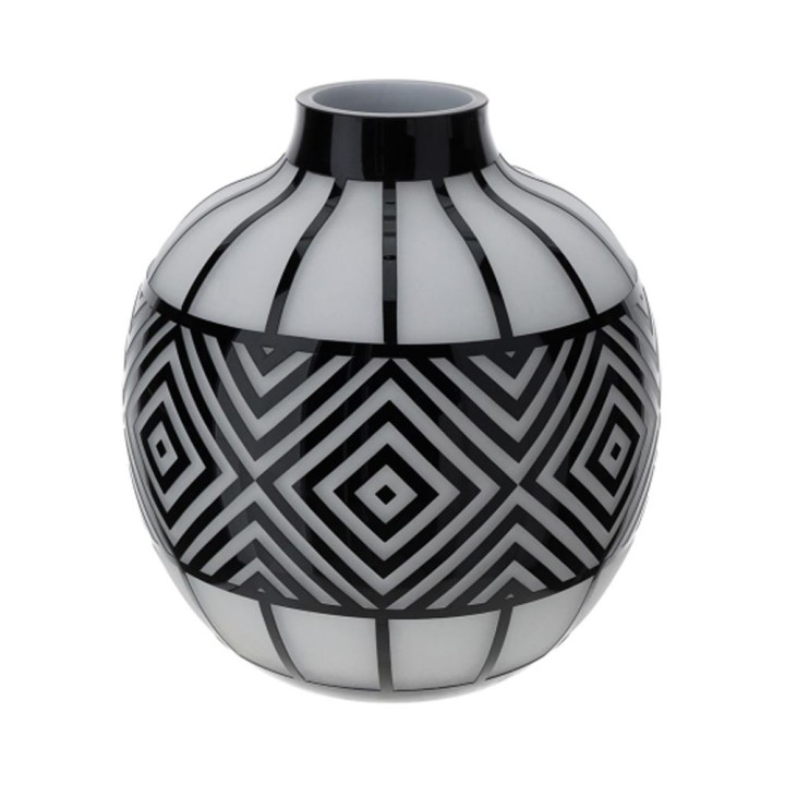 Hervit Vaso in vetro Cage bianco satinato Ø 27 cm alto 28 cm