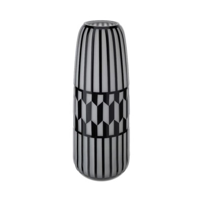 VASO VETRO CAGE SAT.BIANCO DIA.15XH40CM