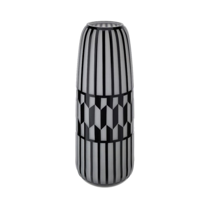 VASO VETRO CAGE SAT.BIANCO DIA.15XH40CM