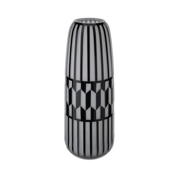 Hervit Vaso in vetro Cage bianco satinato Ø 15 cm alto 40 cm