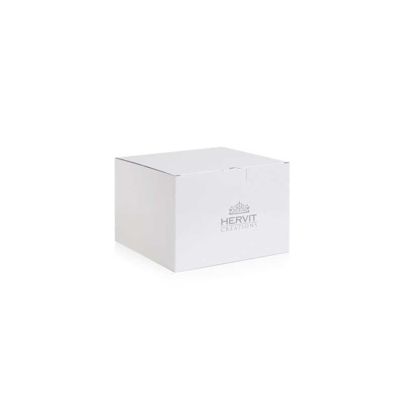 VASO VETRO CAGE SAT.BIANCO DIA.15XH40CM
