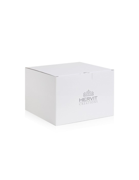 VASO VETRO CAGE SAT.BIANCO DIA.15XH40CM