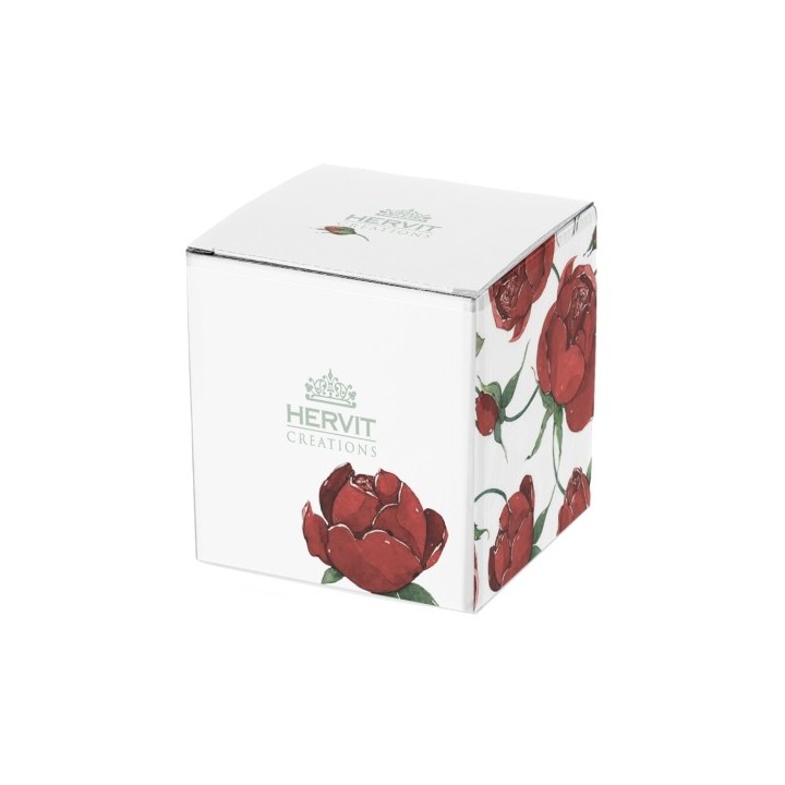 Hervit Tazza mug Rose Baccarat in porcellana alta 10,5 cm