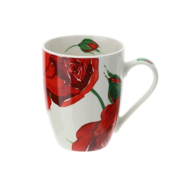 Hervit Tazza mug Rose Baccarat in porcellana alta 10,5 cm
