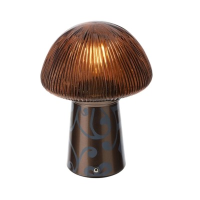 Lampada LED da Tavolo in Vetro "Crown" con Piede Decorato...