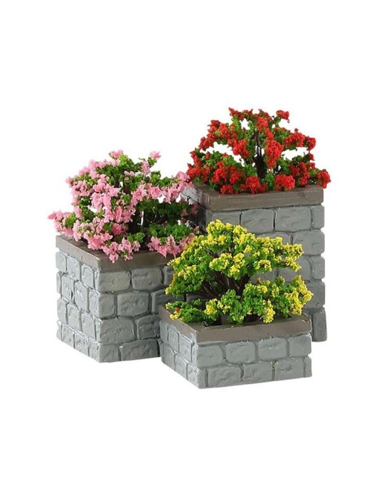 Lemax Flower Bed Boxes - Set di 3 Fioriere in Poliresina Cod. 84380