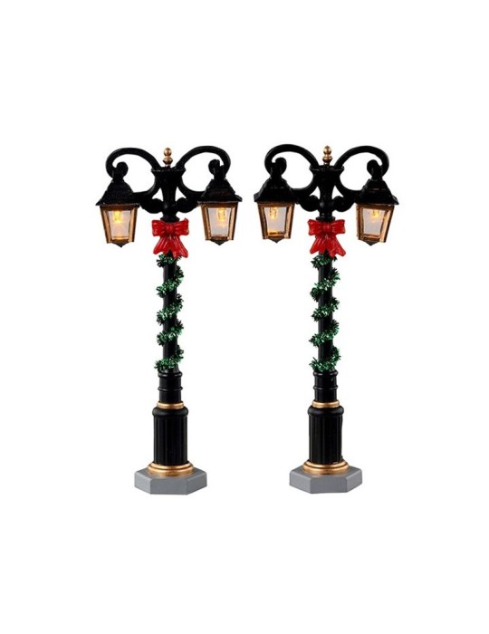 Lemax Splendid Lights Set of 2 (Cod. 34090) - Lampioni Illuminati per Villaggi di Natale