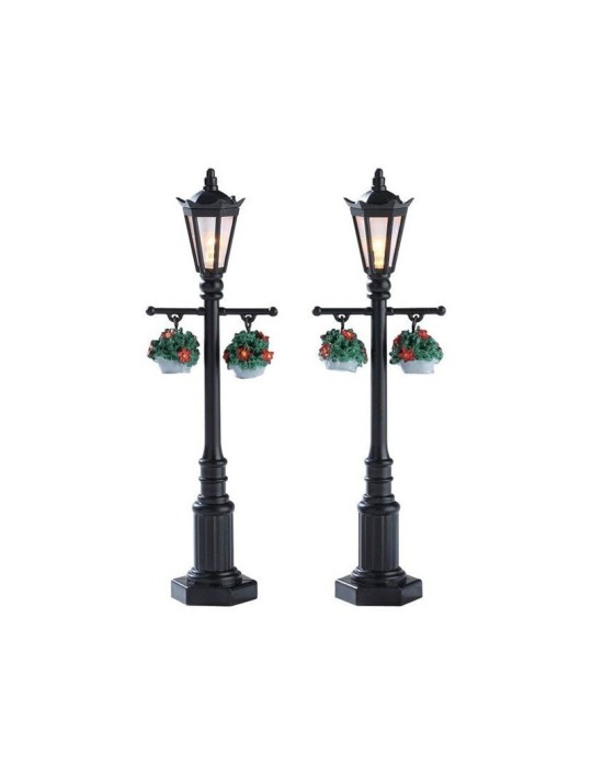 Lemax Old English Lamp Post - Set di 2 Lampioni Natalizi con Luci LED Cod. 74231