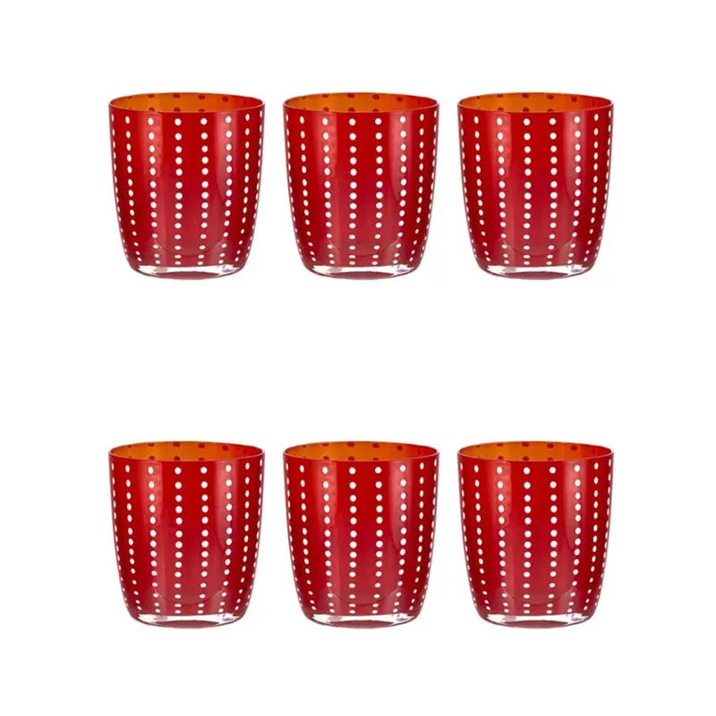 SET 6BICCHIERI CARNIVAL TUMBLER RED