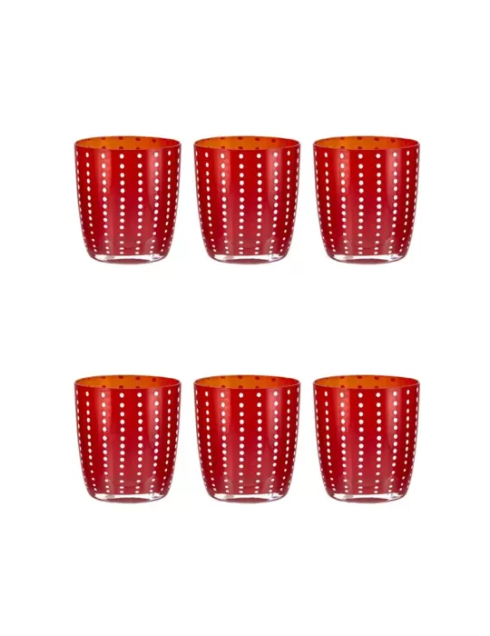 SET 6BICCHIERI CARNIVAL TUMBLER RED