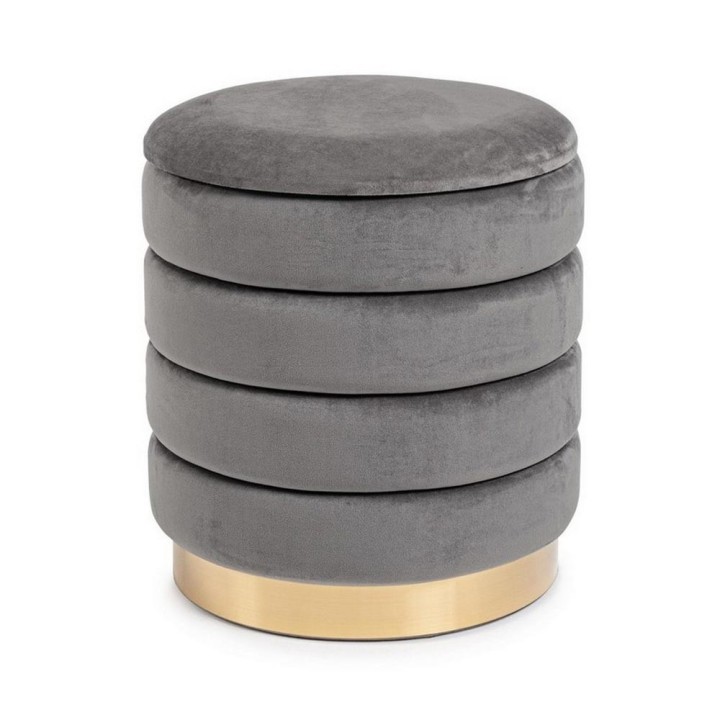 Bizzotto Pouf contenitore Darina grigio grande Ø 40 cm