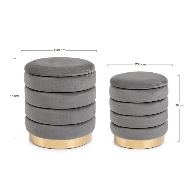 POUF CONTENITORE DARINA GRIGIO GRANDE