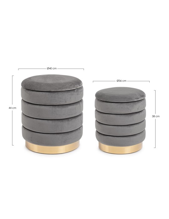 POUF CONTENITORE DARINA GRIGIO GRANDE