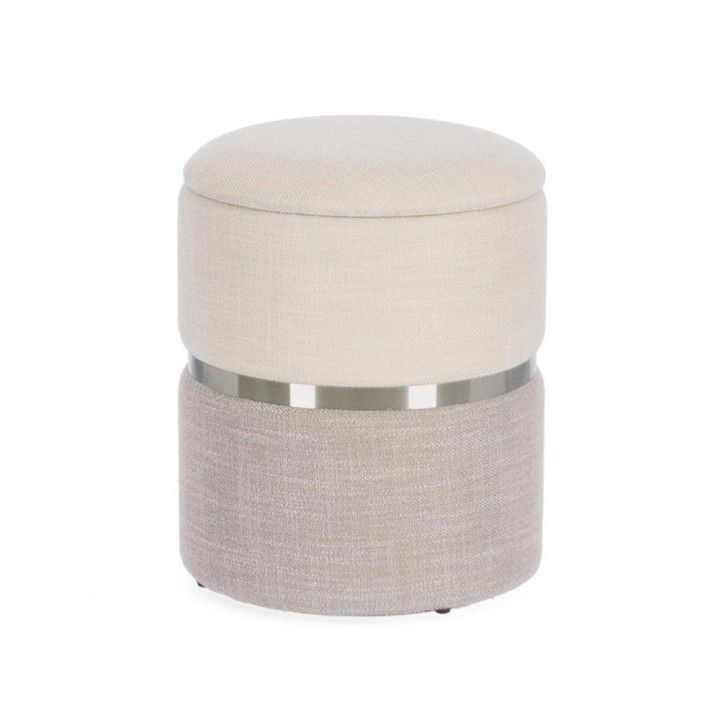 Bizzotto Pouf contenitore Radinka bianco grigio Ø 31,5 cm