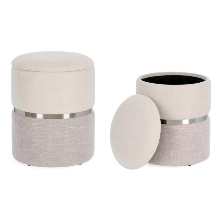 Bizzotto Pouf contenitore Radinka bianco grigio Ø 31,5 cm