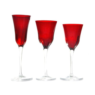 Set 6 Calici Vino Julia Rosso VE.MA in Vetro Elegante