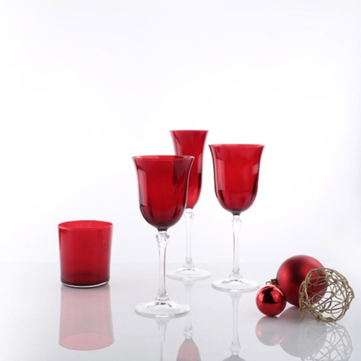 Weissestal Set di 6 flute Dovy rubino da 150 ml