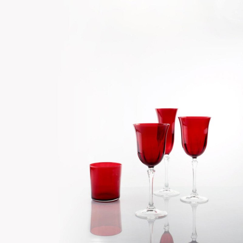 SET 6 CALICE FLUTE DOVY RUBINO-NATALE