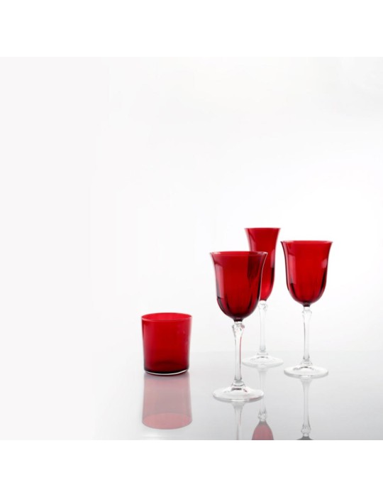 SET 6 CALICE FLUTE DOVY RUBINO-NATALE
