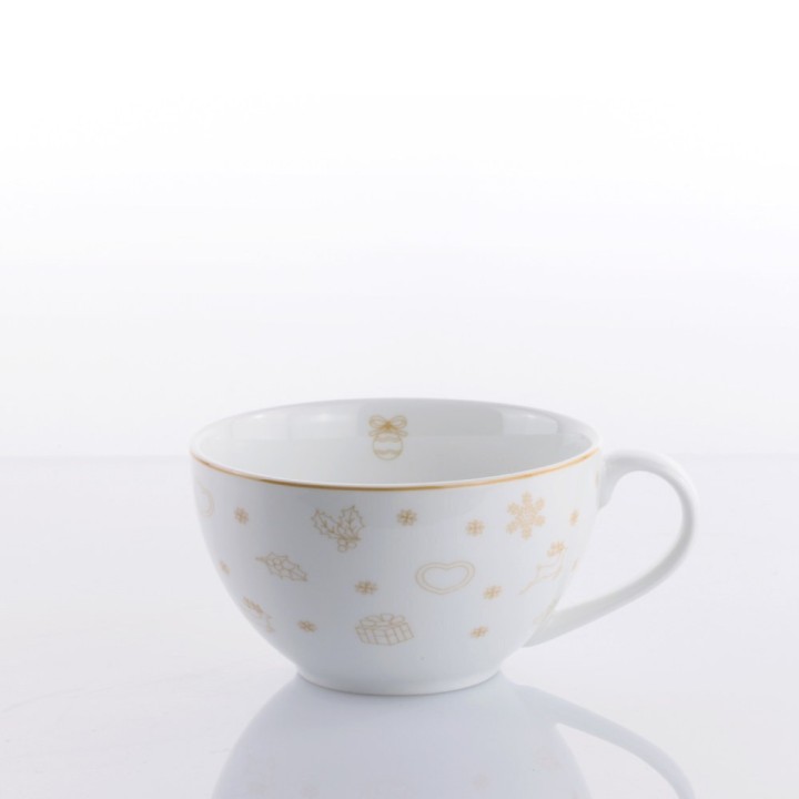 Weissestal Tazza colazione con piattino Winter Gift 450 ml