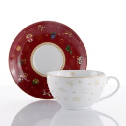 Weissestal Tazza colazione con piattino Winter Gift 450 ml
