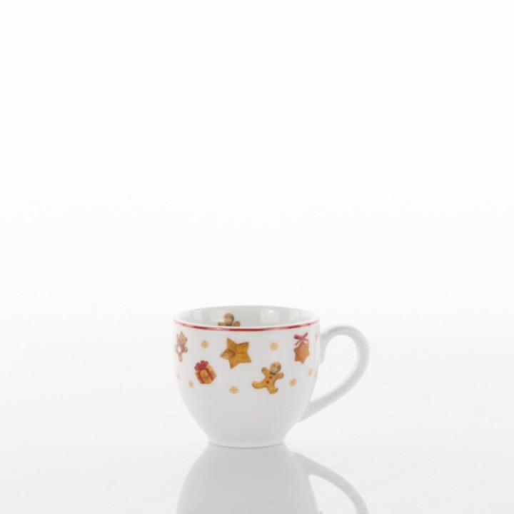 Weissestal Set 2 tazzine caffè con piattino Sweet Natale