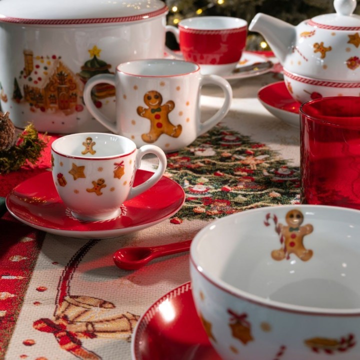 Weissestal Set 2 tazzine caffè con piattino Sweet Natale