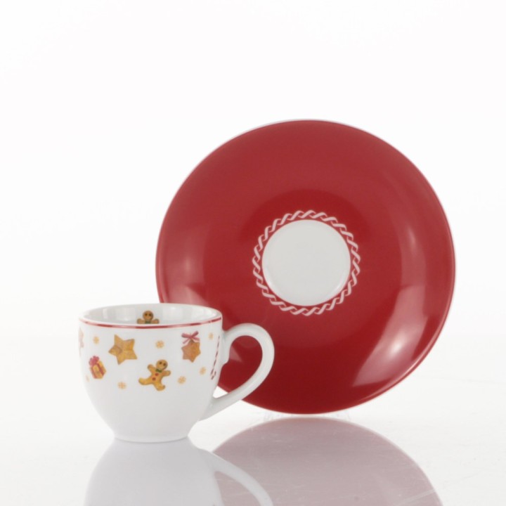 Weissestal Set 2 tazzine caffè con piattino Sweet Natale